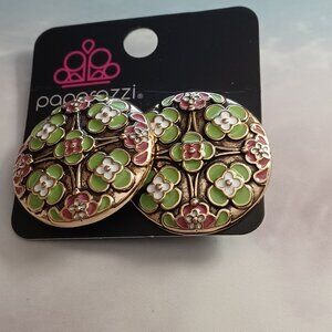 NWT PAPARAZZI ART DECO CLIP ON EARRINGS
